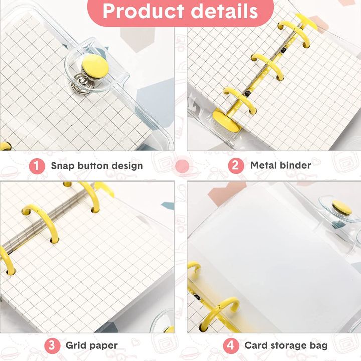 5%20Pack%20Mini%20Transparent%203%20Ring%20Binder%20Covers%20with%20Binder%20Inner%20Papers%20Storage%20Bags%20Label%20Sticker%20Binder%20Pockets%20-%20Image%204