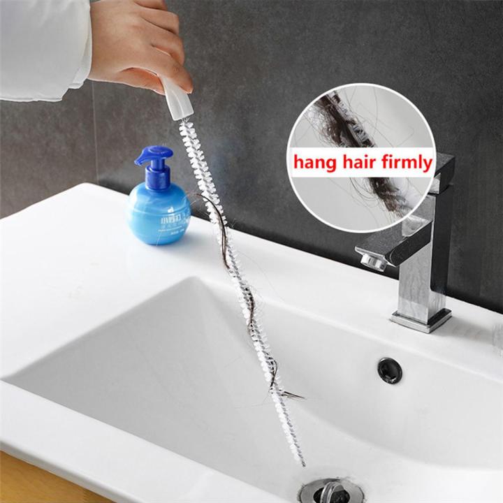 60cm Pipe Dredging Brush Bathroom Hair Sewer Sink Cleaning Brush ...