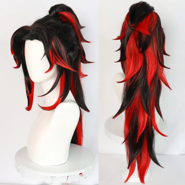 RANYU%20Synthetic%20Women%20and%20Men%20Tsugikuni%20Yoriichi%20Wigs%20Long%20Black%20Red%20Mix%20Anime%20Cosplay%20Hair%20Heat%20Resistant%20Wig%20for%20Party%20-%20Image%207