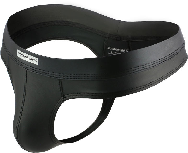 [ Underwear Wholesale ]WOWHOMME Men's Imitation Leather T-Back Foreign Trade Export Sexy Underwear Wholesale C41