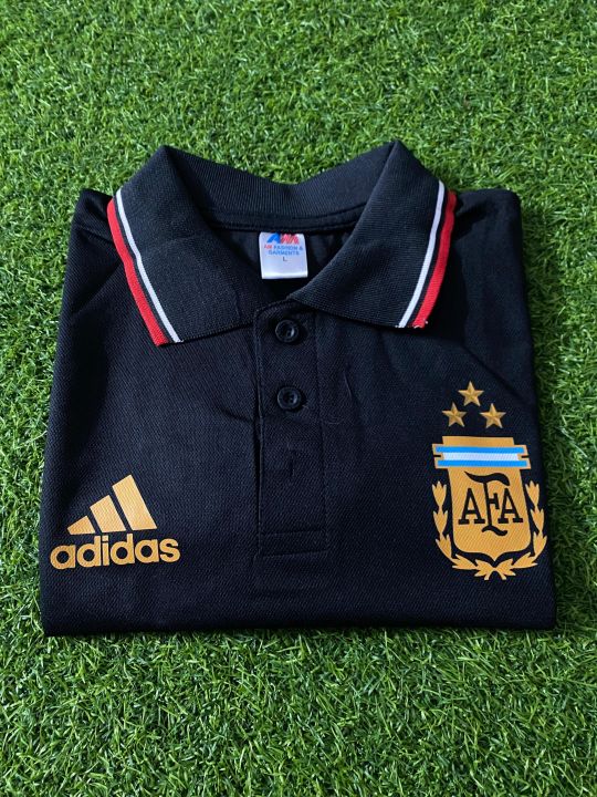 3 star Argentina black polo t shirt