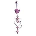 Fashion Shiny Heart Zircon Pendant Stainless Steel Belly Button Ring Beautiful Navel Piercing Body Fashion Jewelry Navel Rings. 
