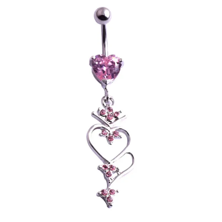 Fashion%20Shiny%20Heart%20Zircon%20Pendant%20Stainless%20Steel%20Belly%20Button%20Ring%20Beautiful%20Navel%20Piercing%20Body%20Fashion%20Jewelry%20Navel%20Rings%20-%20Image%202