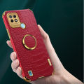 For Realme C25 / Realme C25S case Crocodile Pattern Leather Back Cover cases Ring Stand Holder Cover Realme C25S / C25 Phone cover. 