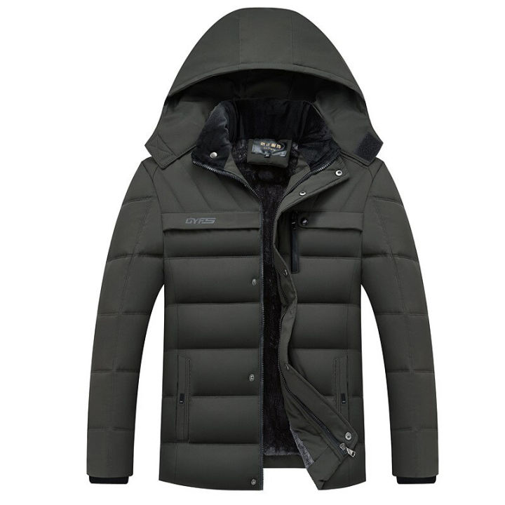 Fashion Hooded Winter Coat Men Thick Warm Mens Winter Jacket Windproof Gift For Father Husband Parka