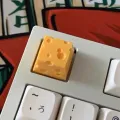 Cheese Keycap Personality Resin Mechanical Keyboard for KEY Cap Chesse Cake Design Yellow. 
