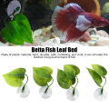 Betta Fish Leaf, Betta Leaf Hammock Lightweight Double Leaf Plastic with Suction Cup for 5-10L Water Tank. 