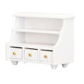 Mini Cabinet, Composite Wood Stylish Well Workmanship Gorgeous Doll House White Cabinet for Shower Room for Girls. 