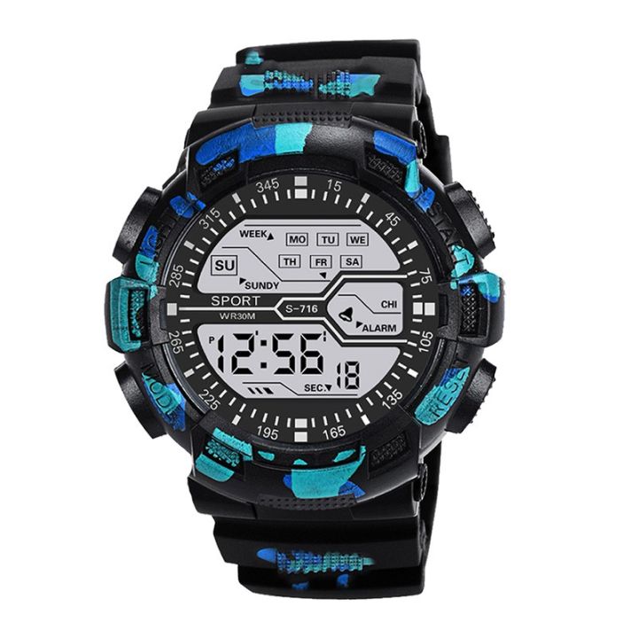 Men watch fashion sports digital waterproof shockproof luminous wristwatch