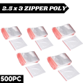 Zip/Zipper Lock Poly Bag-Plastic Packet 2.5x3 inch Pack of 500 Pcs. 