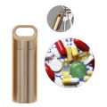 Pill Box Case Holder EDC Brass Waterproof Pill Capsule Container Keychain.