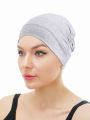 【Pioneer Gong】Women Modal Cotton Turban Ladies Night Sleep Hat Full Cover Inner Hijab Caps Muslim Stretch Beanie Cancer Hair Loss Chemo Cap. 