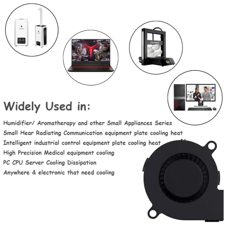 2PCS%205015%205cm%20DC%205V%2012V%2024V%202Pin%20Dual%20Ball/Hydraulic%20Bearing%20Brushless%20Cooling%20Turbine%20Blower%20Fan%2050mm%20x%2015mm%20Blower%20Cooler%20Fan%20-%20Image%204