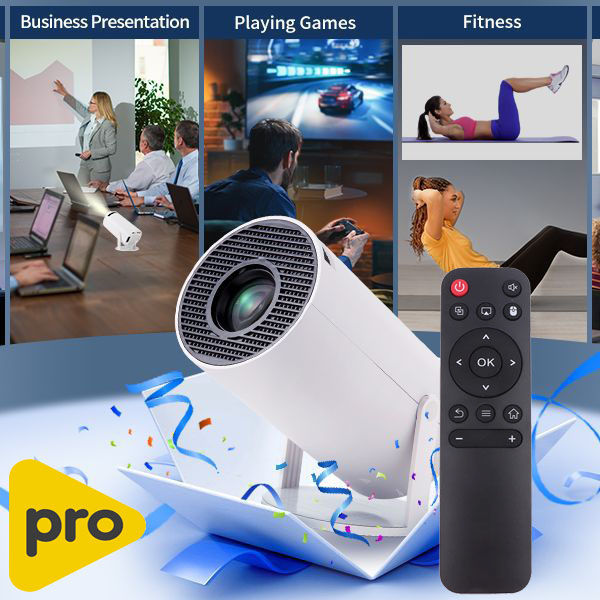 HY300PRO Android Smart Projector  4K Home Theatre WiFi Bluetooth portable Projector Price in Bangleadesh
