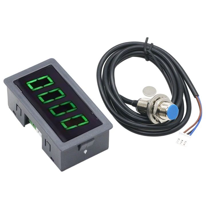 Techometer Measure Rpm Dc Fan Industrial Tachometer RPM Counter 8-24V DC Motor 10-9999RPM 4-Digit LED ...