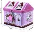 Metal House Shaped Coin Box Cartoon Kids Money Box Piggy Bank for Kids. 