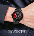 Skmei 1787 Rotation Wheel Creative Fashion Men Stainless Steel Watch  -Red. 