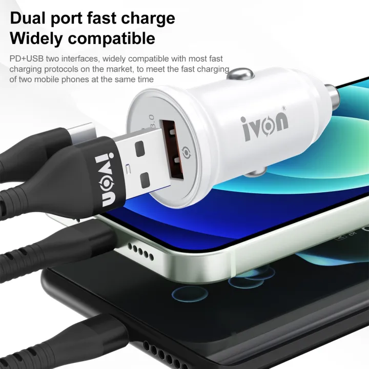 IVON%20CC45%2020W%20PD%203.0%20USB-C%20/%20Type-C%20+%20QC%203.0%20USB%20Port%20Mini%20Car%20Charger%20-%20Image%206