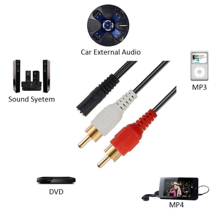 2X%202-RCA%20Male%20to%20Female%203.5mm%20Jack%20Aux%20Stereo%20Audio%20Cable%20-%20Image%203