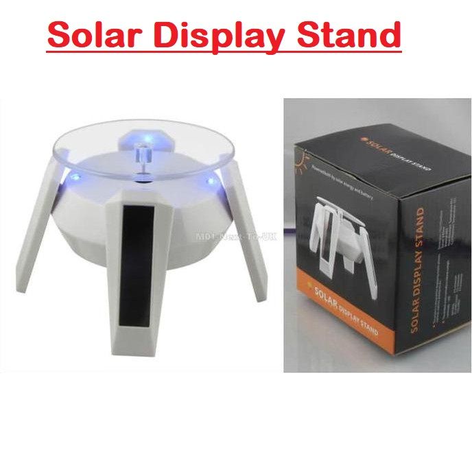 Solar Showcase Weight Limit Max 500g Solar Display Stand 360° Rotation Stage Turntable Rotating Powered Solar & Battery For Jewelry