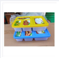 4 Container Plastic Multicolor Tiffin Lunch Box 1 pcs. 
