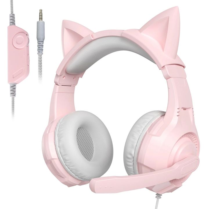 Gaming%20Headsets%20Cat%20Ears%20Girly%20Headset%20with%20Mic%20Noise%20Isolating%20Headphone%20Pink%20with%20Microphone%20Wired%203.5mm%20Headphones%20-%20Image%207