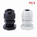 2Pcs- PG9 PG-9 Waterproof Plastic Cables Gland Connector Joint 4-8mm Adjustable With Lock Nut Cables Glands Machine Control Box Distribution Panel. 