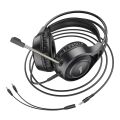 Hoco W106 Tiger Gaming Over The Ear Headphones for Desktop, Mobile, Laptop | 50mm Drivers | 2-in-1 Adapter Wired Gaming Headphone.
