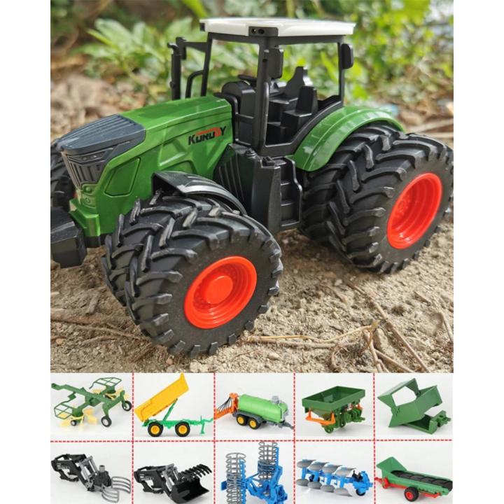 【The road to happiness Store】1/24 Scale Farm Tractor Truck Sliding Model Car Trailer Part Toys Accessory Engineering Vehicle For Child
