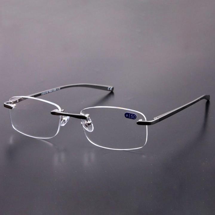 Rimless Rectangular Reading Glasses Women/Men for Hyperopia Presbyopia
