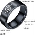Anime Naruto Kakashi Konoha Hidden Leaf Stainless Steel Rings For Men Women.