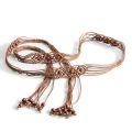 【Hey my home】New Fashion Belt Strap Bohemia Handmade Beads Braided Rope Knotted Tassels Belt Strap Dress Slim Waistband. 
