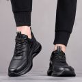 Anthony Single Cotton Same Style Men's Shoes Leak-Picking Platform Sneakers Big Leather Running Shoes Dad Shoes Casual Shoes.