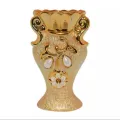 Beautiful Ceramic Flower Vase - Tan Color, Decorative Home Accent. 