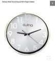 Deluxe Wall Clock Round W/O Digit Silver. 