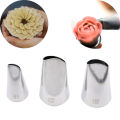 #61 #122 #123 3Pcs/set Rose Petal Piping Nozzle Cake Decorating Icing Tip Stainless Steel Pastry Nozzles For Cream Korea Bean Paste Flower Petal. 