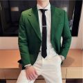 Green Brown Suit Jacket Casual Trendy Men Blazer Masculino British Daily Men Blazer Hombre Fashion Big Collar Slim Fit Suit Coat. 