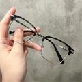Metal Frame Blue Light Glasses Vintage Square Frame Vintage Eyeglasses UV400 Eyewear for Unisex Men and Women Digital Devices Eye Protection Fashion Accessory.
