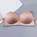 [Send Invisible Straps] Strapless Back Bra Gathered Non-slip Wrap Bra Type Invisible Underwear Female Anti-glare. 