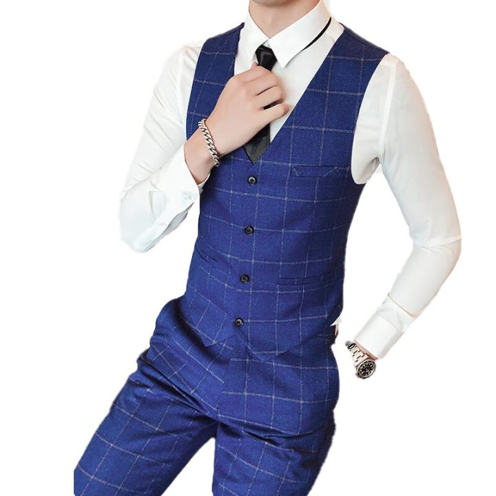 New Men's Waist Coat Fashion Boutique Plaid High-quality Goods