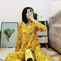 Wholesale Korean Pajamas Ladies Spring and Autumn Sweet and Cute Student Girl Loungewear Long Sleeves and Pants Ladies Sets. 