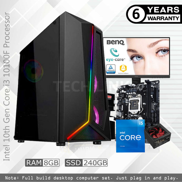 Intel 10th Gen Core i3 Gaming PC With 22" Benq Monitor