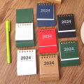 Simple Solid Color 2024 Mini Desktop Paper Calendar Dual Daily Scheduler Table Planner Yearly Agenda Organizer Desk.
