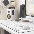 Eiuflka Topographic Mouse Pad White Long Big Extended Gaming Mouse Pad XL Large Desk Mat Pad Non-Skip Keyboard Pad for Computer Pc Laptop, 27 inch*11.8 inch. 