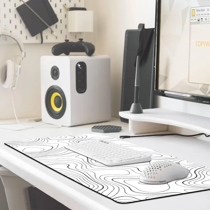 Eiuflka%20Topographic%20Mouse%20Pad%20White%20Long%20Big%20Extended%20Gaming%20Mouse%20Pad%20XL%20Large%20Desk%20Mat%20Pad%20Non-Skip%20Keyboard%20Pad%20for%20Computer%20Pc%20Laptop,%2027%20inch*11.8%20inch%20-%20Image%202