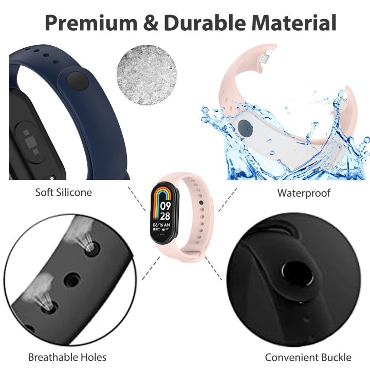 Watchbands%20for%20Xiaomi%20Mi%20Band%208/8%20NFC%20Bracelet%20Silicone%20Wrist%20Miband%208%20NFC%20Replacement%20pulsera%20correa%20Sport%20Strap%20for%20Mi%20Band%208%20-%20Image%203