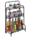 Metal Stand Multi-Use Foldable With 3 Level Multi Function Storage Rack.
