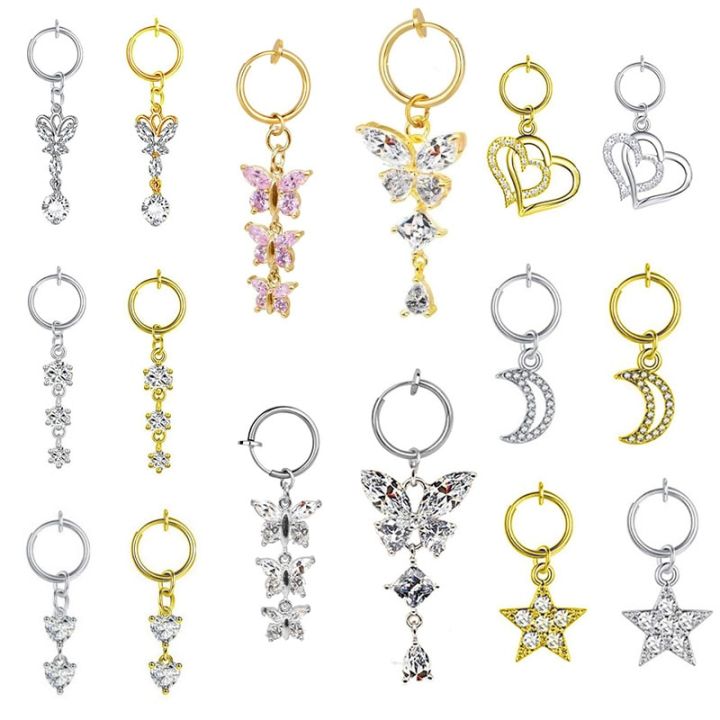 1Pcs%20Butterfly%20Belly%20Button%20Piercing%20Heart%20Belly%20Piercing%20Clip%20on%20Umbilical%20Navel%20Faux%20Belly%20Cartilage%20Earring%20Clip%20-%20Image%206