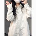 Spring Clothes for Women 2024 New Blue Color Shirt Women's Design Sense Niche French Shirt Long Sleeve Early Spring chic Top.