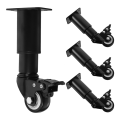 4 Pcs Adjustable Furniture Legs Coffee Metal for Caster Wheels Bed Support Can Move.